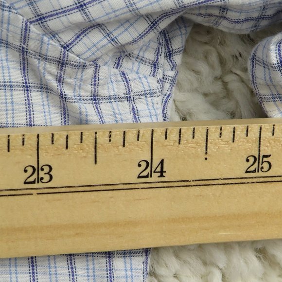 Banana Republic* Men's Long Sleeve Button Down Curved Hem Plaid Shirt~Size Large - Picture 6 of 9